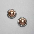 Bronze Clip On Button Earring image number null