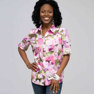 Roll Sleeve Floral Shirt