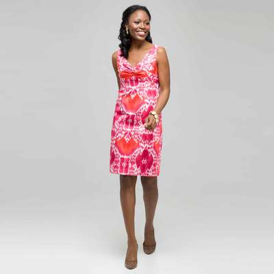 Mixed Floral Color Twist Front Dress