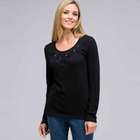 Long Sleeve Appliqued Crew Neck image number null