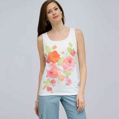 Floral Scoop Neck Tank.