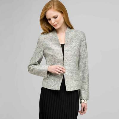 Flat Front Open Jacket.