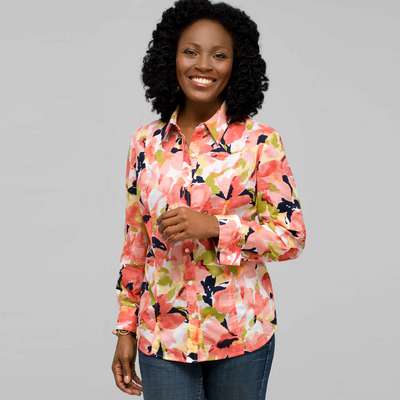 Floral Long Sleeve Roll Up Shirt