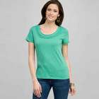 Scoop Neck Tee With Applique image number null