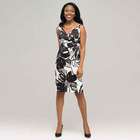 Black And White V-Neck Floral Dress image number null