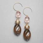 Brown and Pink Drop Earrings image number null