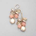 Pink and Gold Cluster Drop Earring image number null