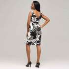 Black And White V-Neck Floral Dress image number null