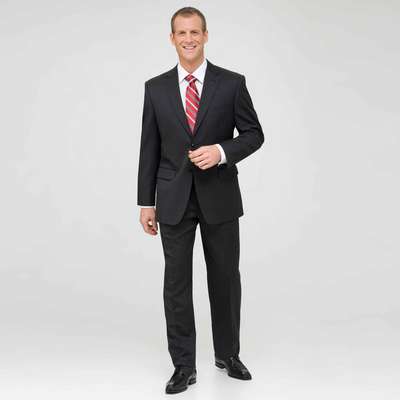 Charcoal Single Pleat Wool Suit