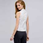 No-Iron Easy Care Double Strip Sleeveless Blouse image number null