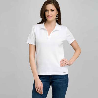 Short Sleeve Solid Cotton Polo Tee