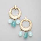 Turquoise and Gold Hoop Earring image number null