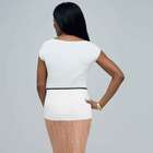 Belted Short Sleeve Knit Top. image number null