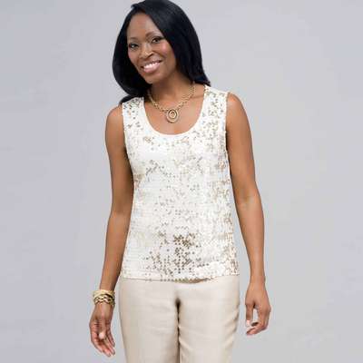 Sleeveless Sequined Top.