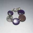 Silver and Purple Button Bracelet image number null